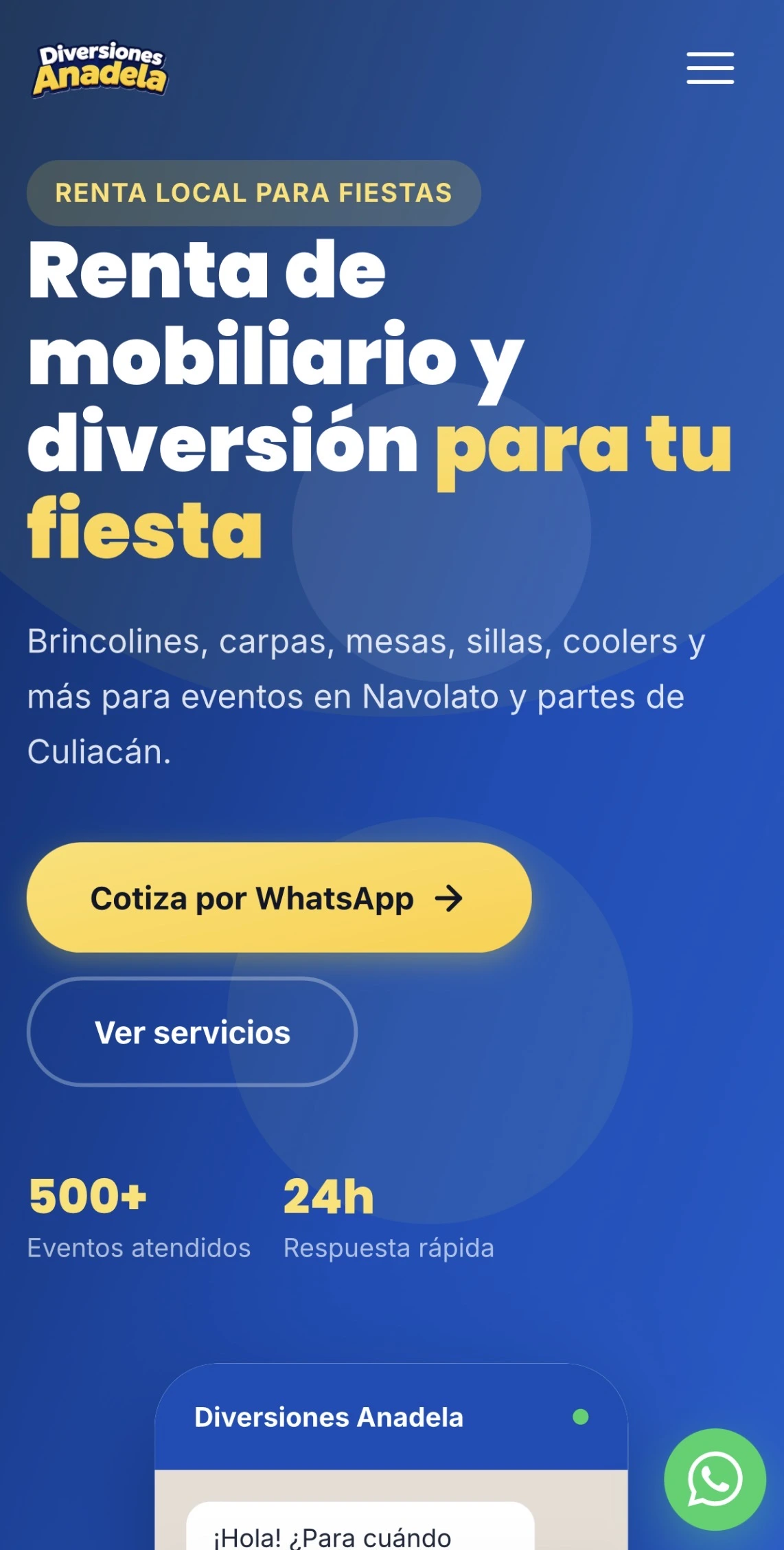 Vista del proyecto Diversiones Anadela