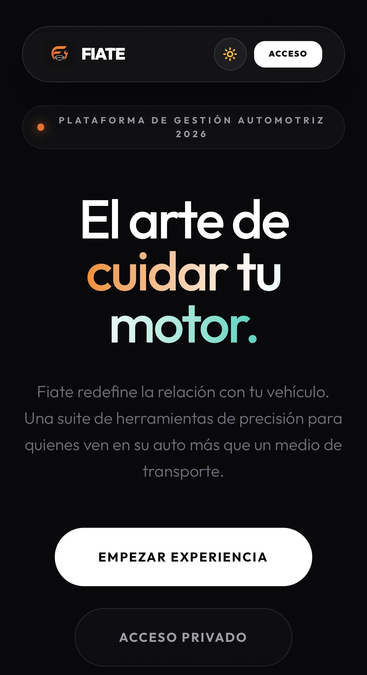 Vista del proyecto FIATE