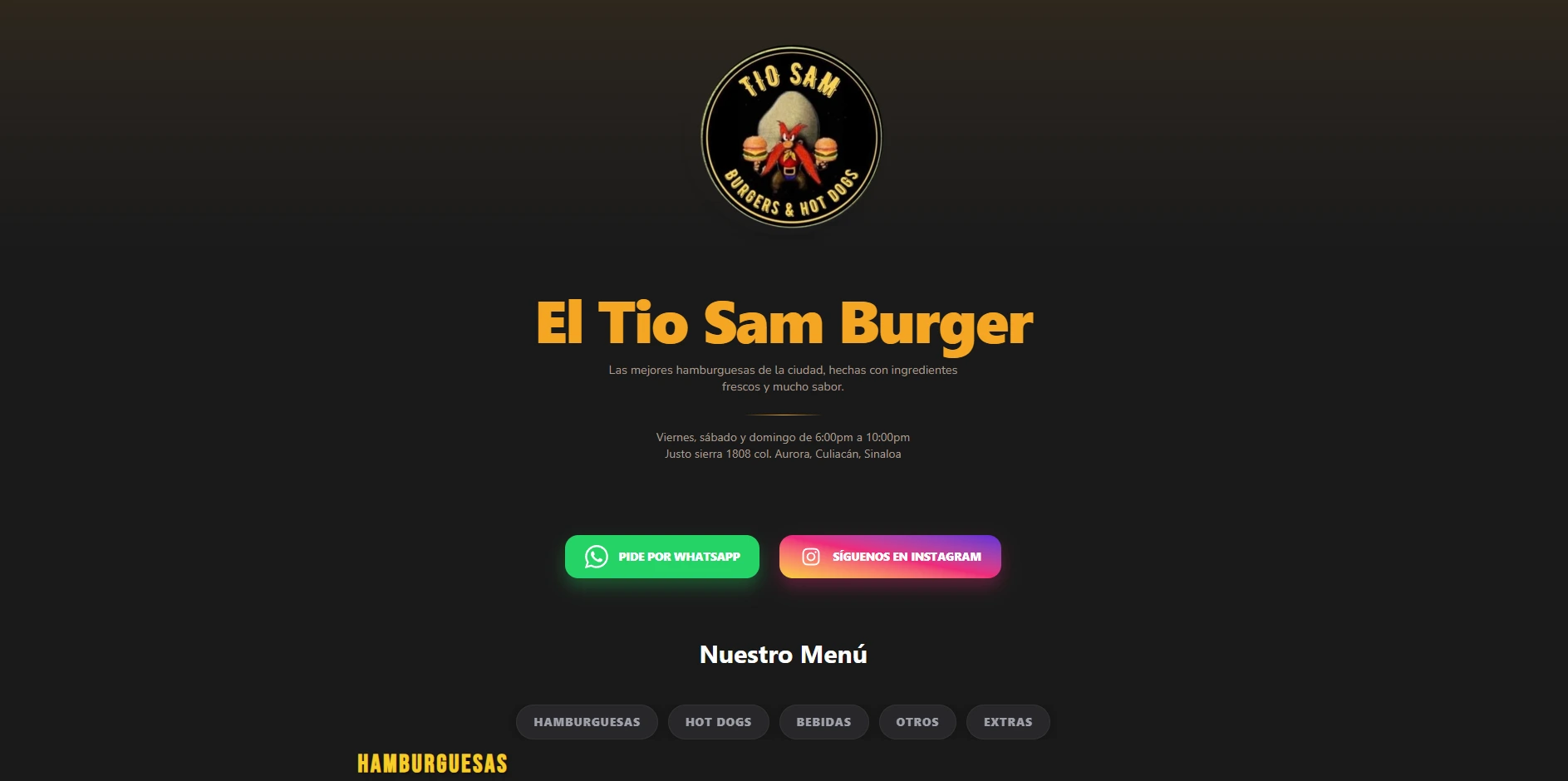 Vista del proyecto Tío Sam Burgers